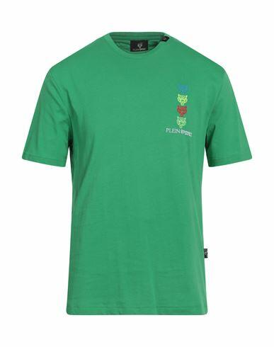 Plein Sport Man T-shirt Green Cotton Cover