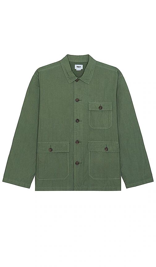 Obey Austin Utility Jacket in Green Cover