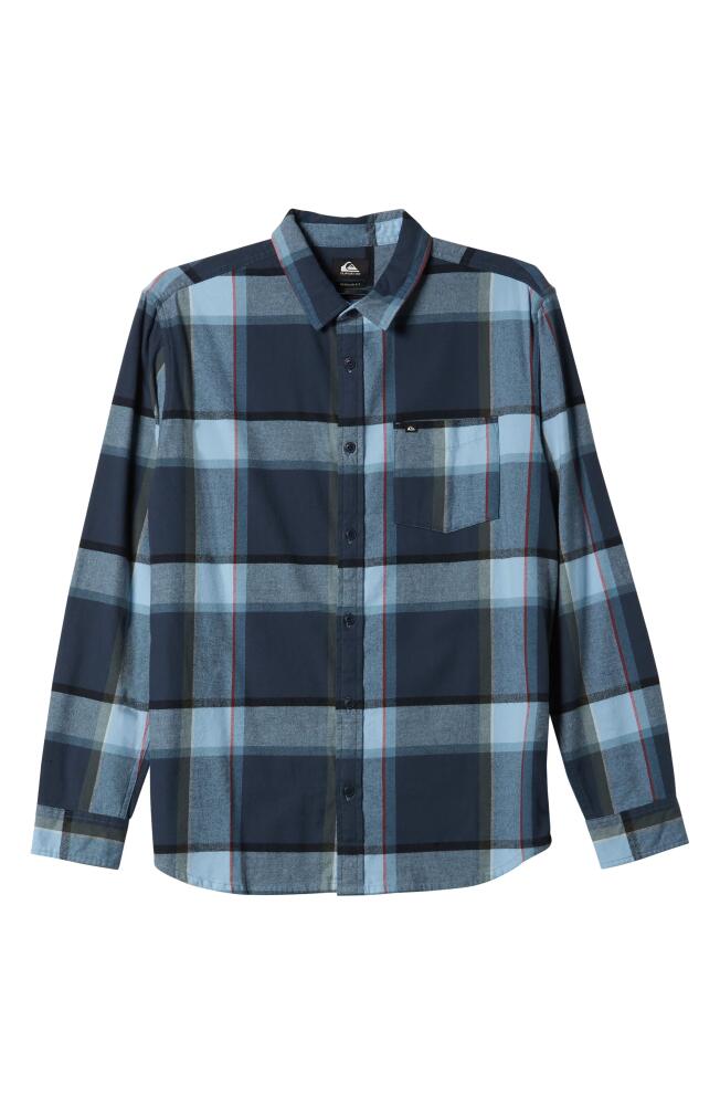 Quiksilver Brooks Plaid Flannel Button-Up Shirt in Midnight Navy Cover