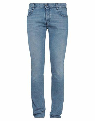 Just Cavalli Man Jeans Blue Cotton, Elastane, Bovine leather Cover