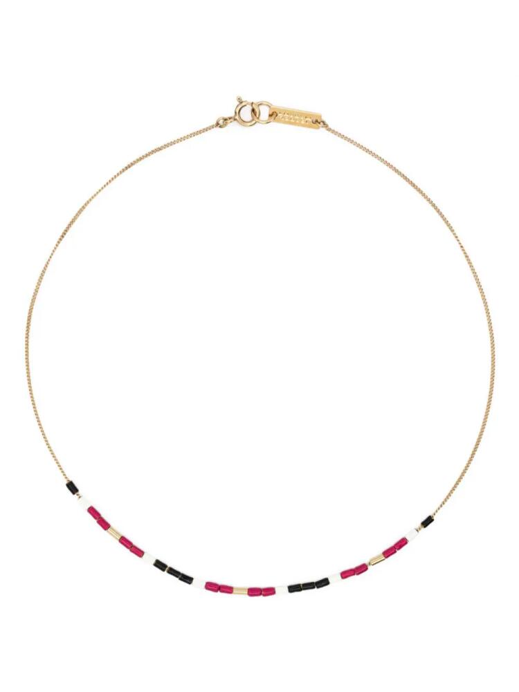 ISABEL MARANT New Color Strip beaded necklace - Pink Cover