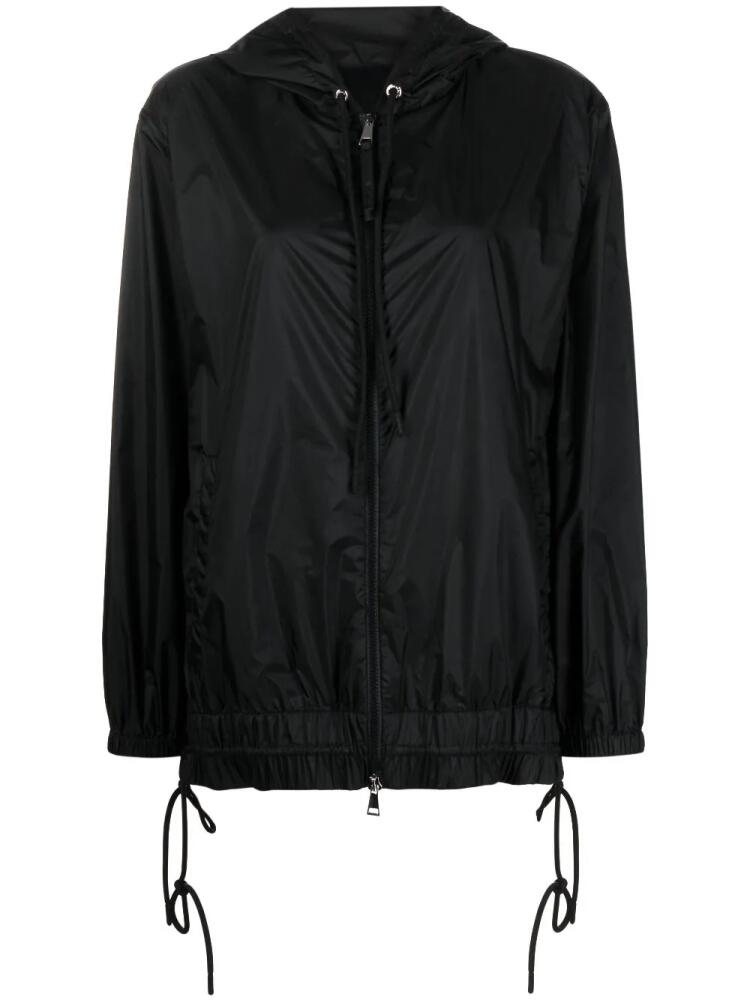 Moncler logo-print hooded rain jacket - Black Cover