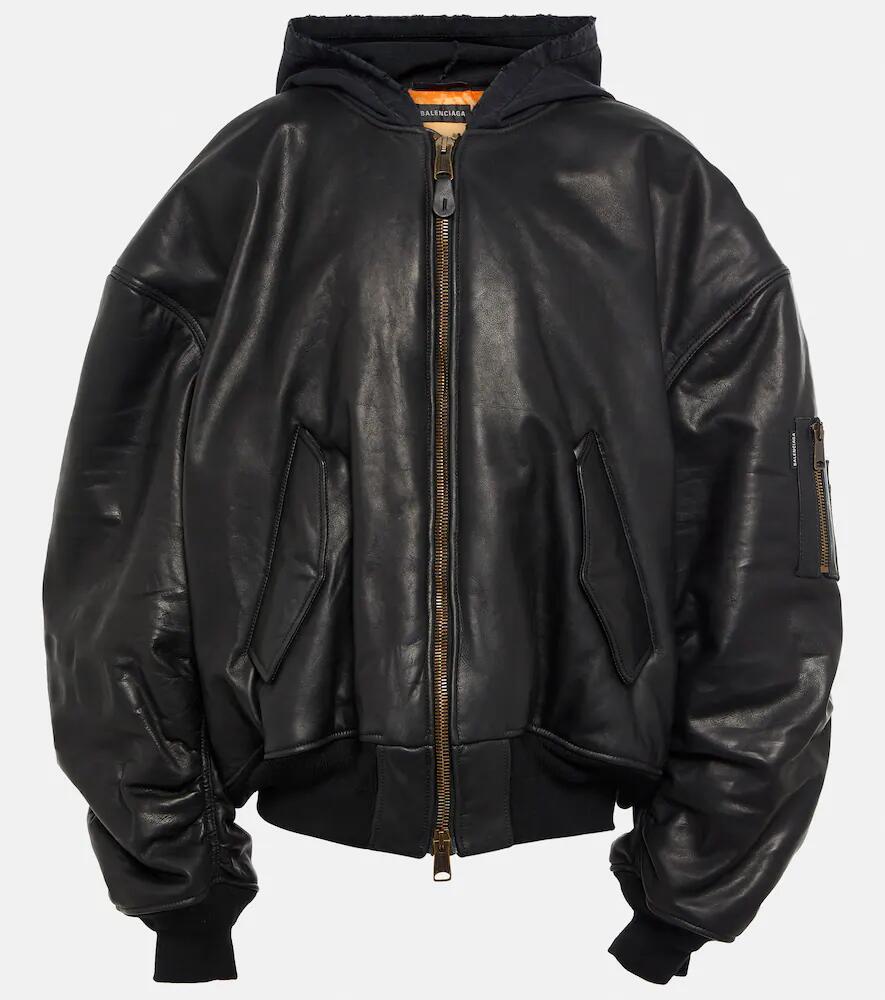 Balenciaga Oversized leather bomber jacket Cover