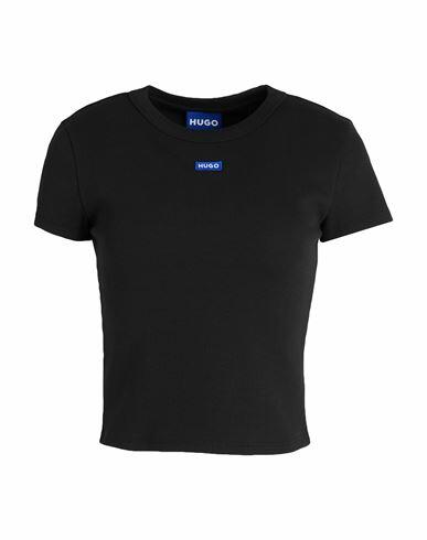 Hugo Woman T-shirt Black Cotton, Elastane Cover