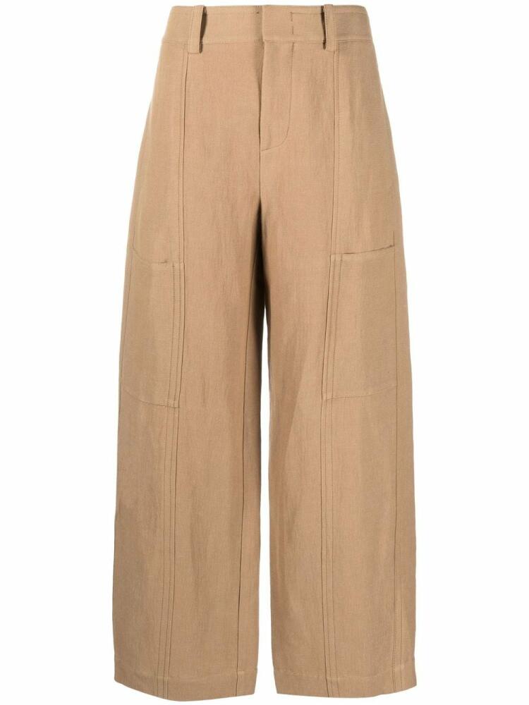 Vince one tone-patch wide-leg trousers - Brown Cover