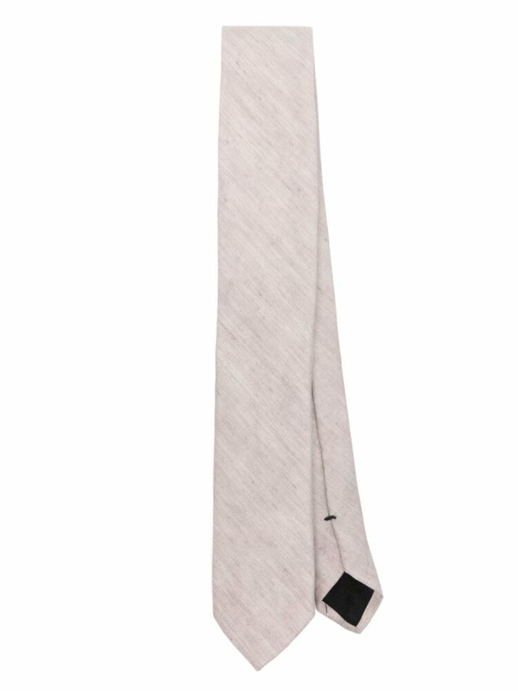 BOSS interlock-twill tie - Neutrals Cover