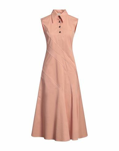 Cedric Charlier Woman Midi dress Salmon pink Cotton, Elastane Cover