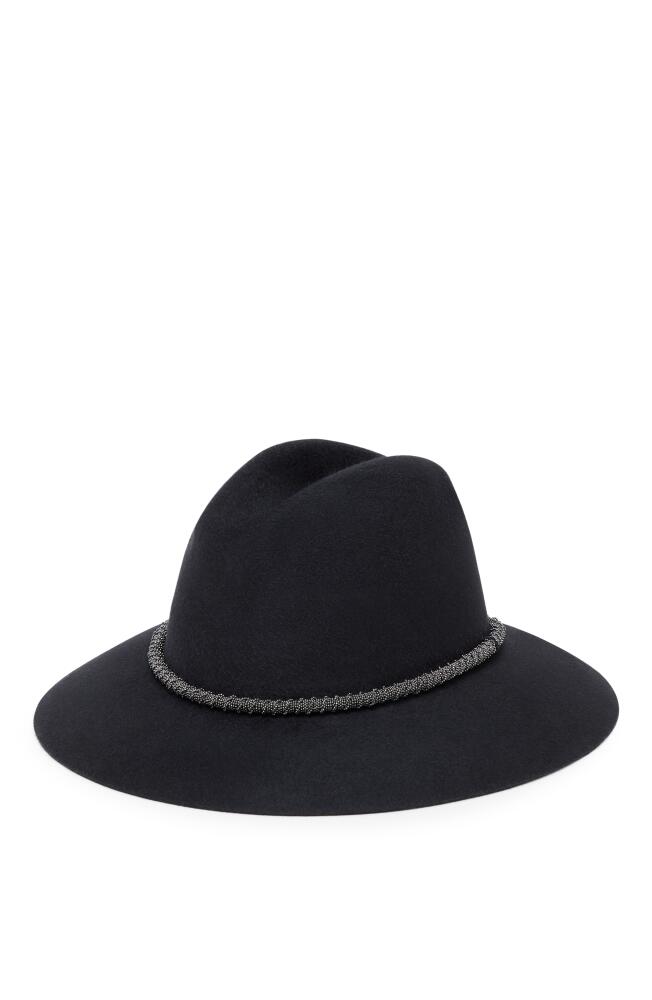 Brunello Cucinelli Felt Precious Braided Band fedora in Black Cover