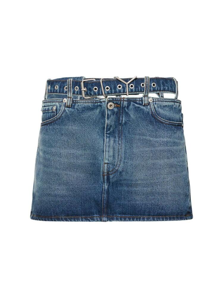 Y/PROJECT Denim Mini Skirt W/ Logo Belt Cover