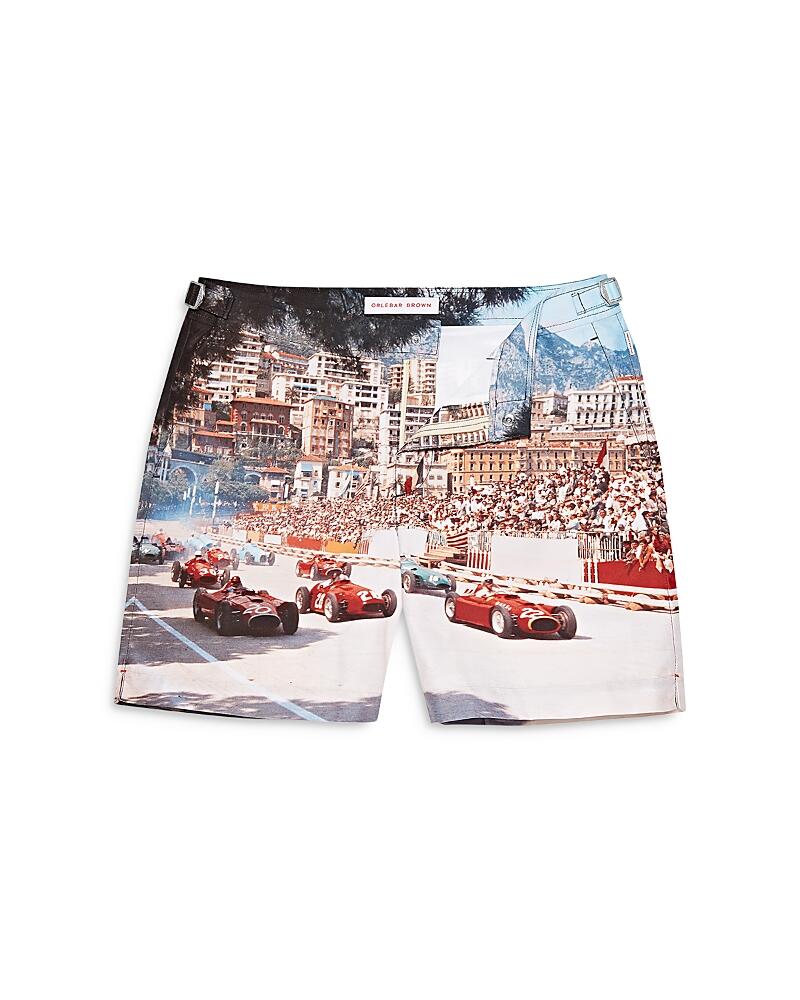 Orlebar Brown Bulldog Photo Print Quick Dry Tailored Fit Swim Trunks Cover