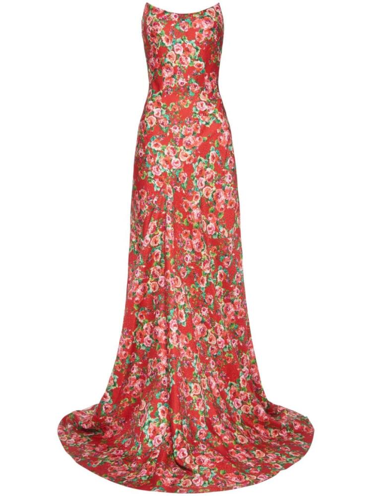 Markarian Tallulah rose-print silk gown - Red Cover