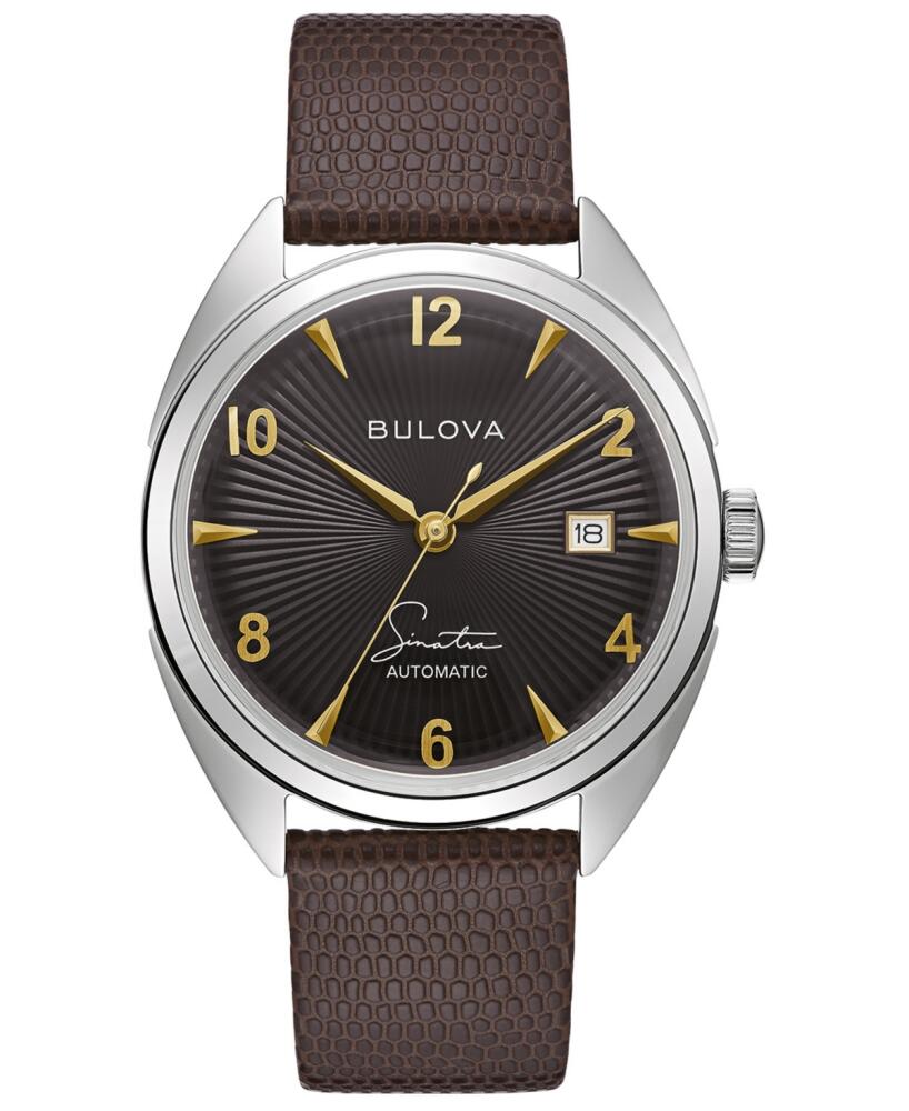 Bulova Men's Frank Sinatra Automatic Brown Leather Strap Watch 39mm - Brown Cover