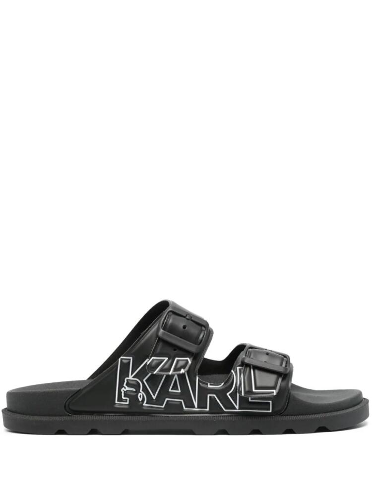 Karl Lagerfeld logo-embossed buckled sandals - Black Cover