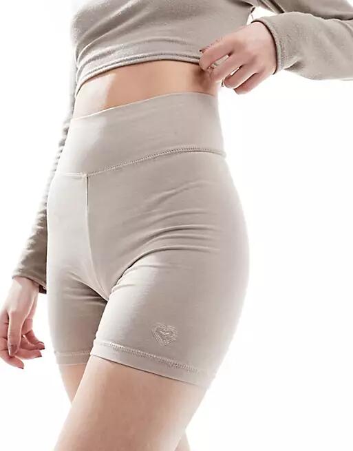 Miss Selfridge legging shorts in stone - part of a set-Neutral Cover