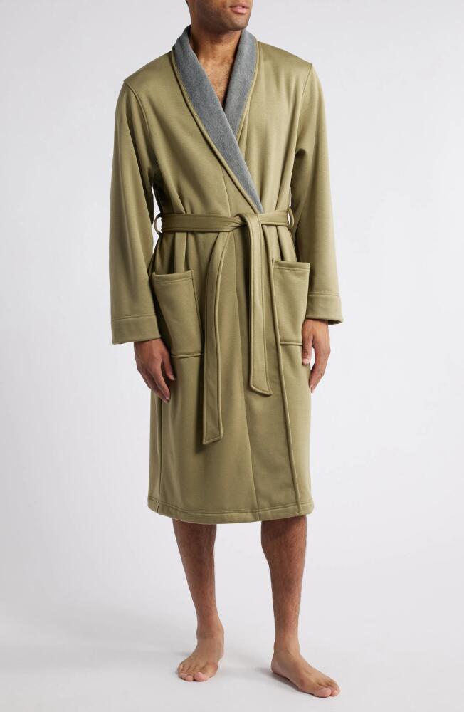 Nordstrom Essential Fleece Lined Robe in Olive Aloe Cover