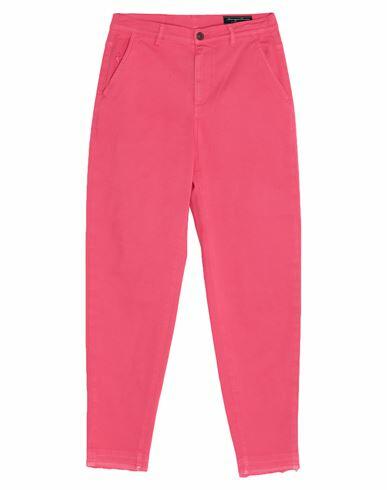 Avantgar Denim By European Culture Woman Pants Fuchsia Cotton, Polyester, Rubber Cover