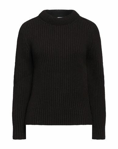 Patou Woman Sweater Dark brown Wool, Cashmere Cover