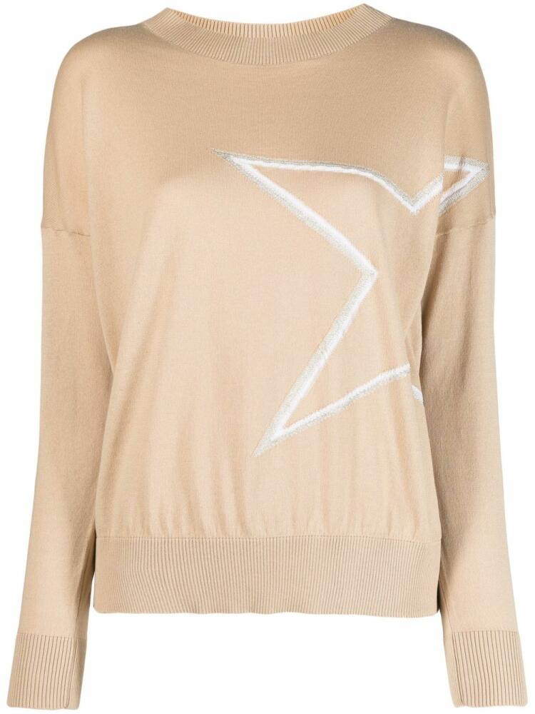 Lorena Antoniazzi star-appliqué boat-neck jumper - Brown Cover