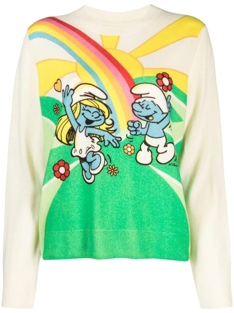 Chinti & Parker Landscape Smurfs crew-neck jumper - Neutrals Cover