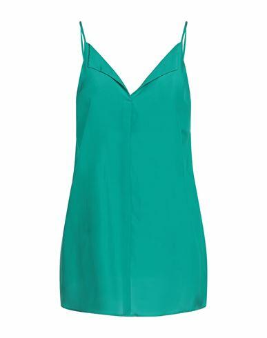 Alysi Woman Top Emerald green Silk Cover