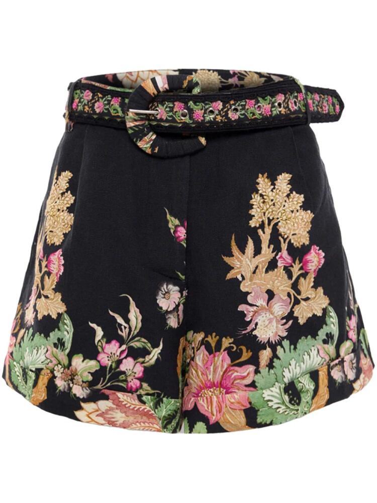 Hemant And Nandita floral-print cotton shorts - Black Cover