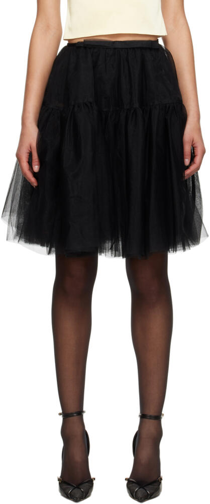 SHUSHU/TONG Black Semi-Sheer Midi Skirt Cover