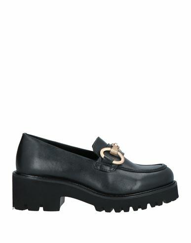 Cafènoir Woman Loafers Black Leather Cover