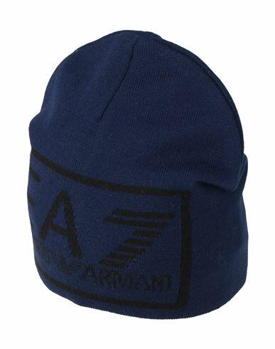 Ea7 Man Hat Navy blue Acrylic Cover