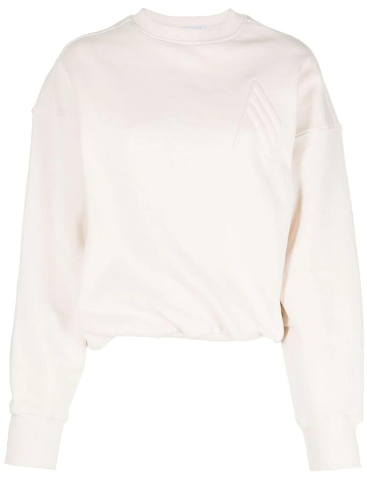 The Attico Maeve logo-embossed cotton sweatshirt - Neutrals Cover