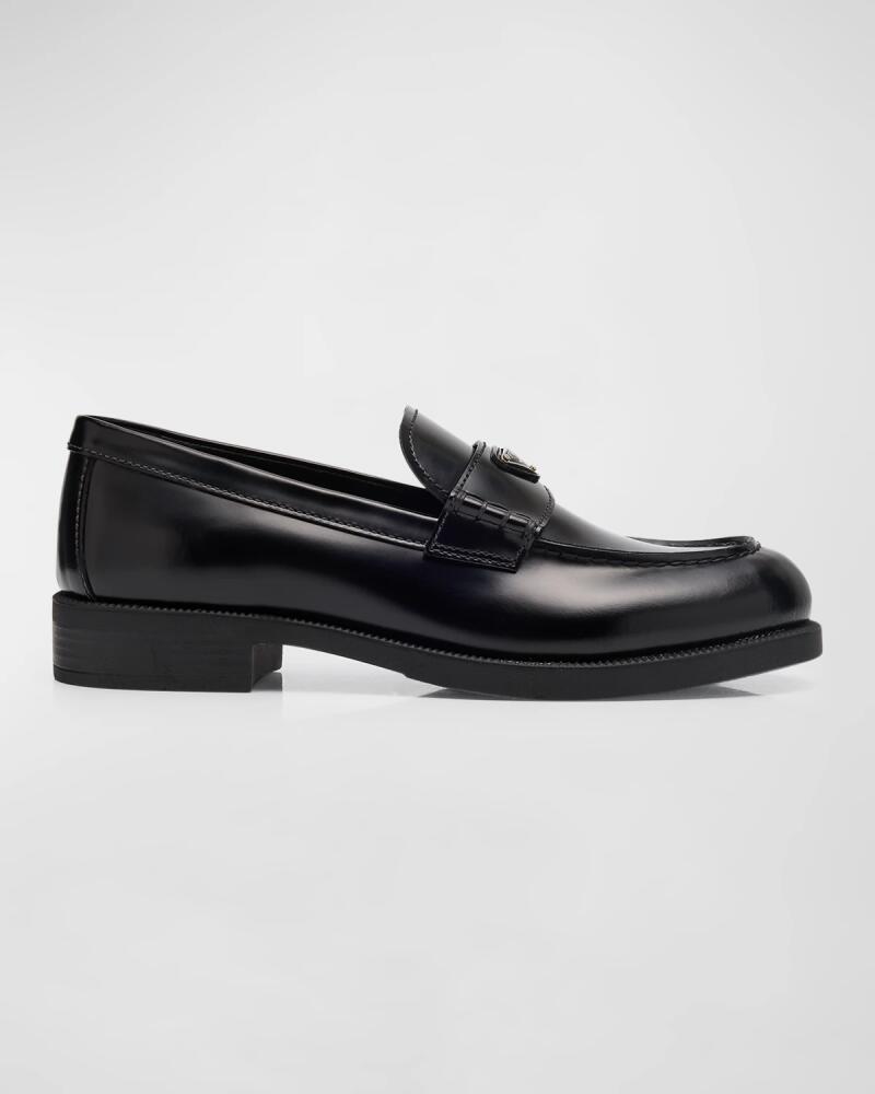 Prada Leather Logo Slip-On Loafers Cover