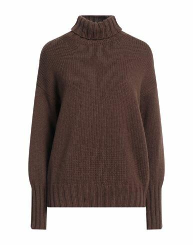 Aragona Woman Turtleneck Dark brown Cashmere Cover