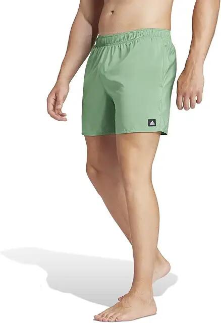 adidas Solid CLX Short-Length Swim Shorts (Preloved Green/White) Men's Swimwear Cover