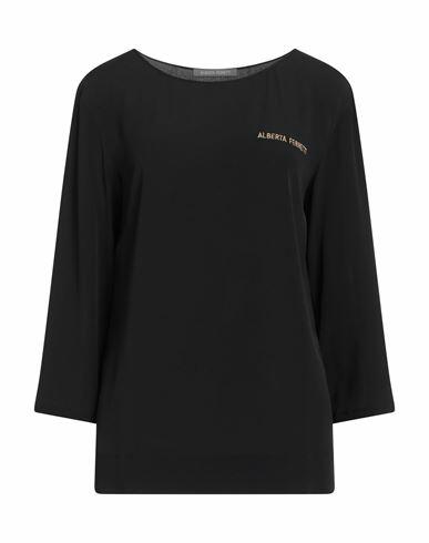 Alberta Ferretti Woman Top Black Viscose, Silk Cover