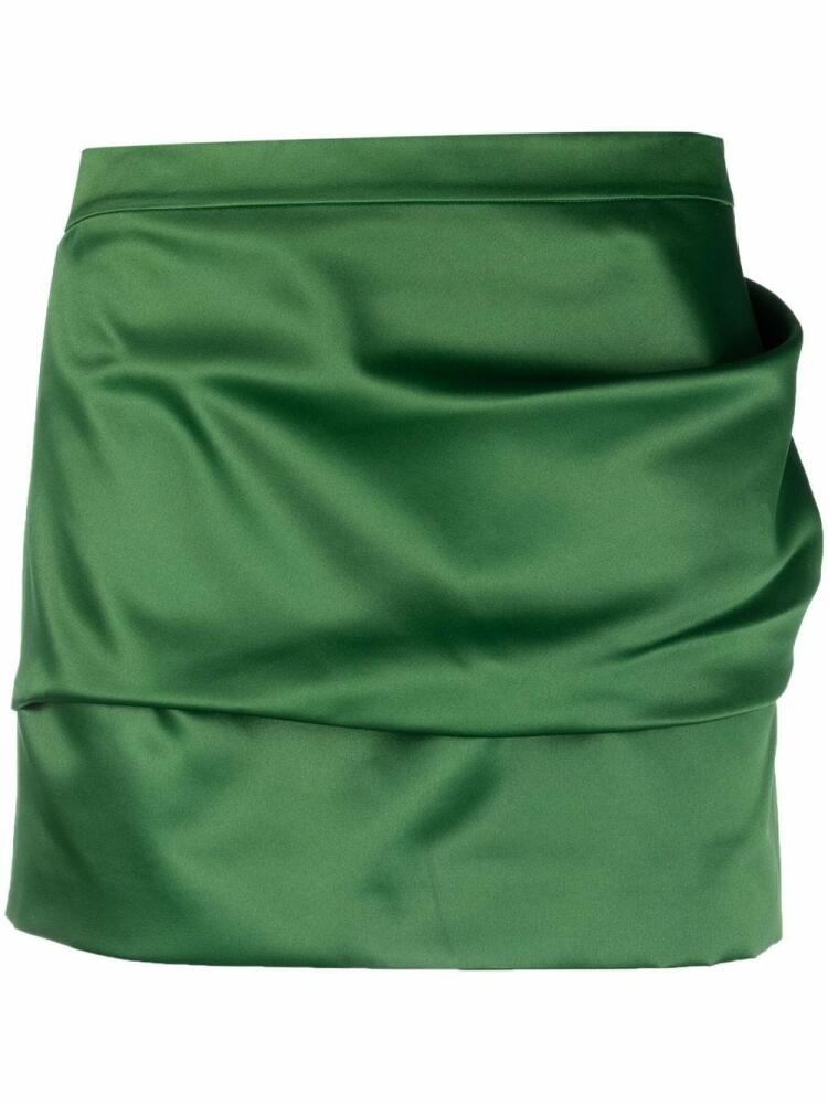 Del Core ruffled satin-finish miniskirt - Green Cover