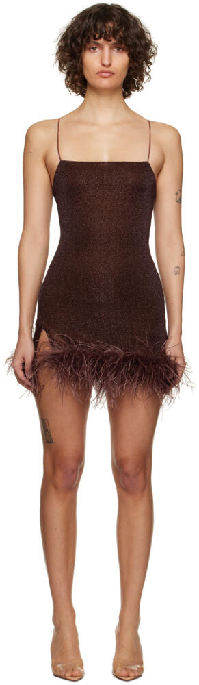 Oséree Brown Lumière Plumage Minidress Cover