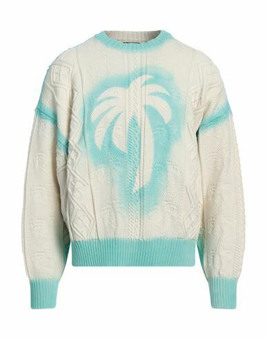 Palm Angels Man Sweater Cream Cotton, Polyamide, Polyester Cover