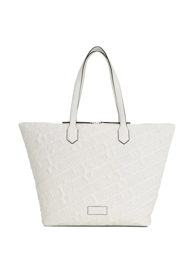 Karl Lagerfeld large Essential Kuilt tote bag - White Cover