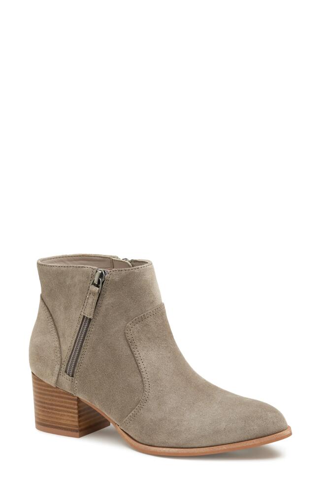 Johnston & Murphy Trista Zip Pointed Toe Bootie in Taupe Suede Cover