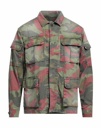 Manuel Ritz Man Shirt Military green Cotton, Elastane Cover