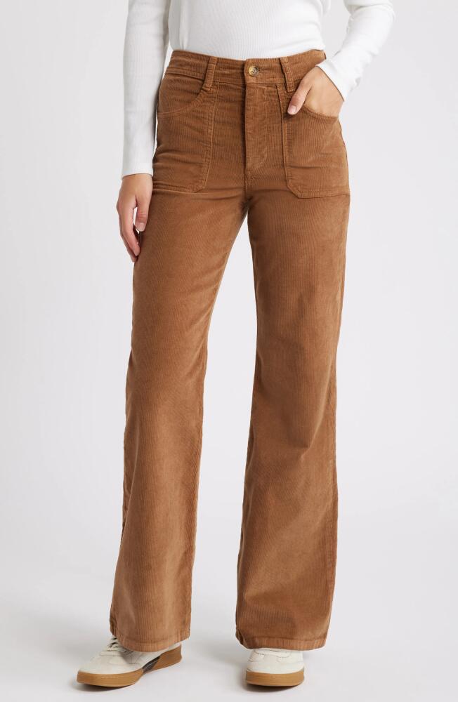 Marine Layer Bridget Flare Stretch Cotton Corduroy Pants in Rust Cover