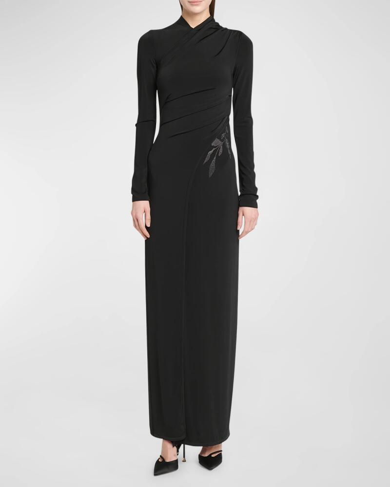 Giorgio Armani Jersey Column Gown with Beaded Floral Hip Detail Cover