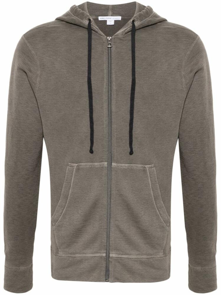 James Perse zipped jersey-fleece hoodie - Brown Cover