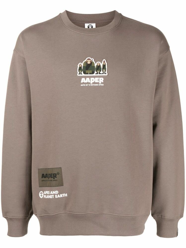 AAPE BY *A BATHING APE® logo-print sweatshirt - Grey Cover