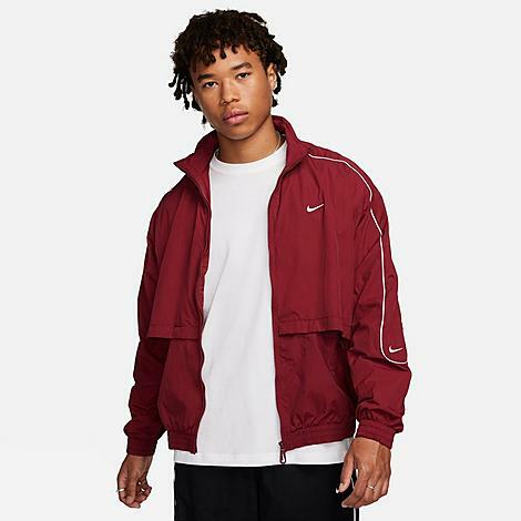 Nike Men's Sportswear Solo Swoosh Woven Track Jacket in Red/Team Red Cover