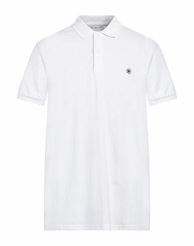 Manuel Ritz Man Polo shirt White Cotton, Elastane Cover