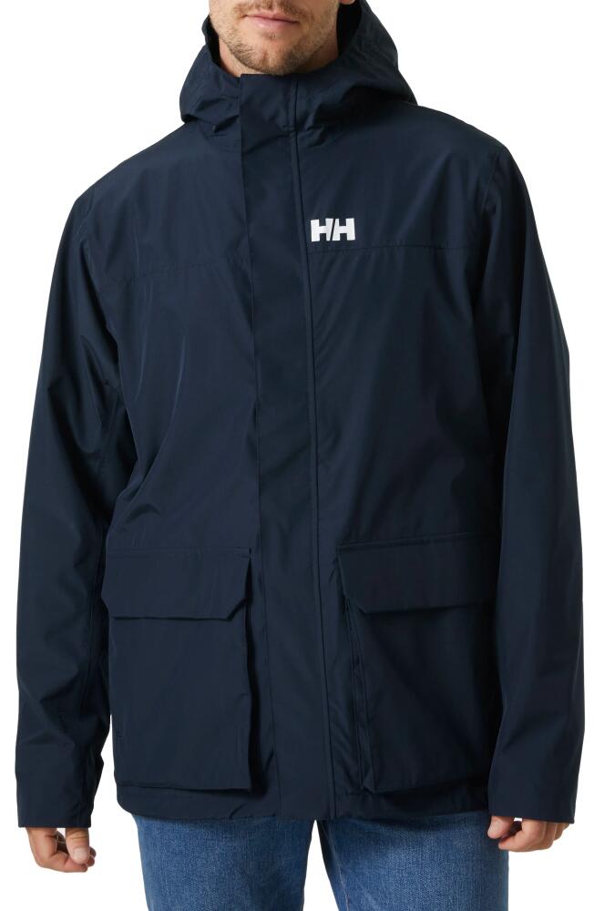 Helly Hansen T2 Utility Hooded Rain Jacket in Navy Cover