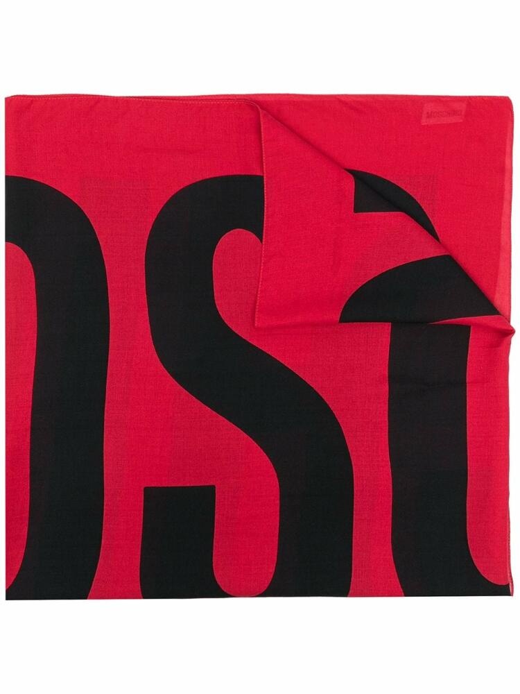 Moschino logo-print scarf - Red Cover