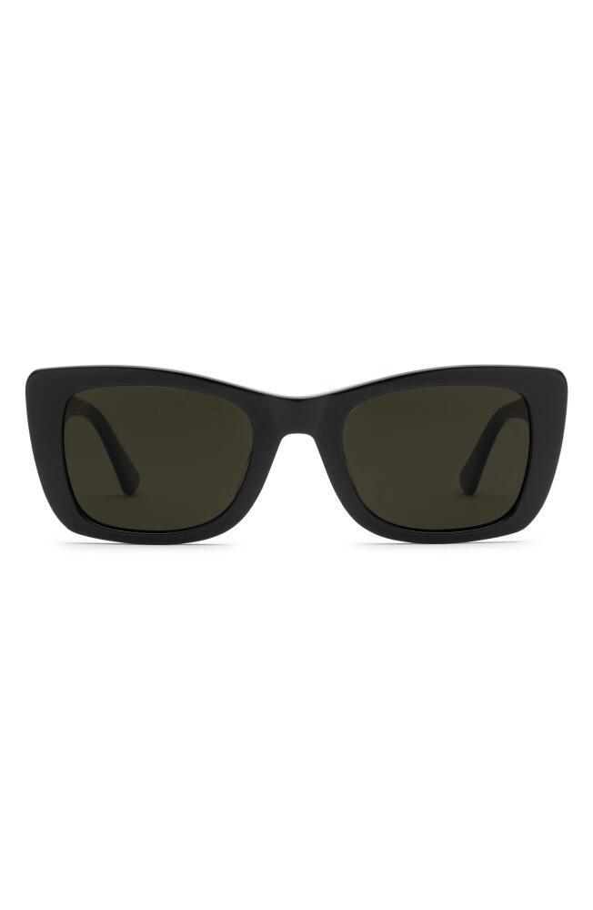 Electric Portofino 52mm Rectangular Sunglasses in Gloss Black/Grey Polar Cover