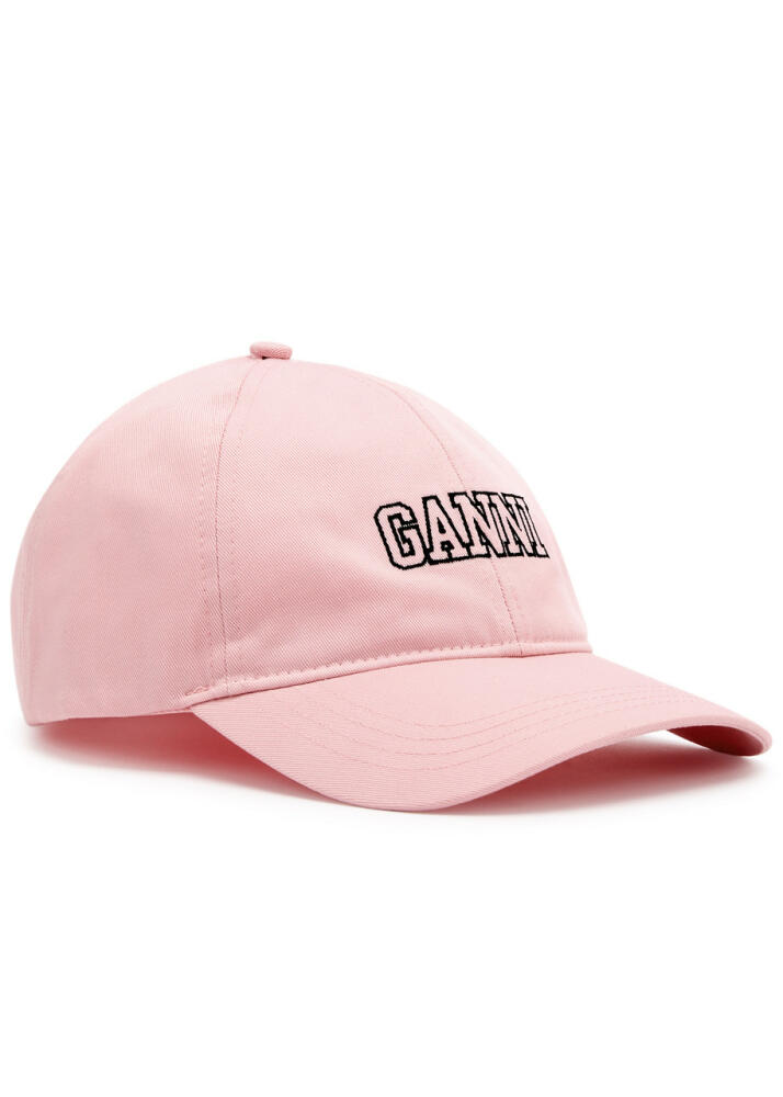 Ganni Logo-embroidered Cotton cap - Light Pink Cover