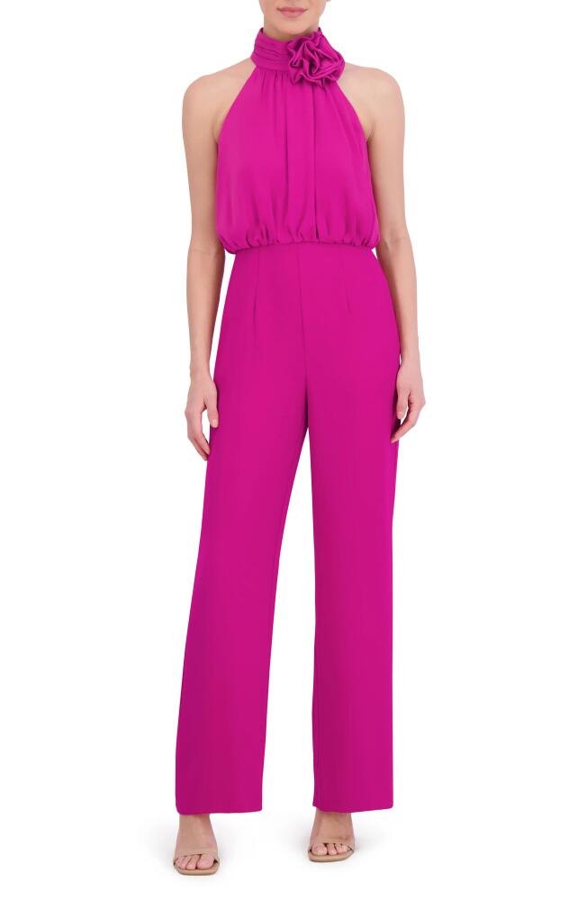 Eliza J Rosette Detail Sleeveless Jumpsuit in Magenta Cover